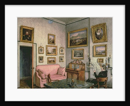 Col. Norcliffe's study at Langton Hall, c.1837 by Mary Ellen Best