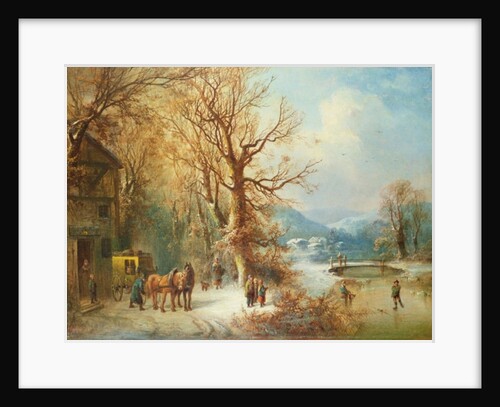Coach and Horses in a Snowy Landscape by Guido Hampe