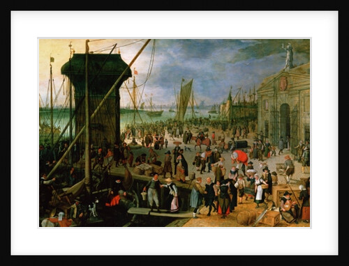 A View of Antwerp harbour with the Kraanenhoofd and the Werf Gate, 1608 by Sebastian Vrancx