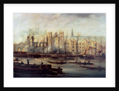 The Burning of the Houses of Parliament, 16th October 1834 by David Roberts