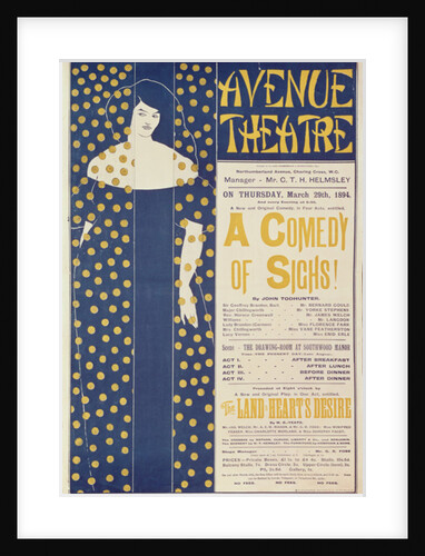 Poster advertising 'A Comedy of Sighs', a play by John Todhunter, 1894 by Aubrey Beardsley