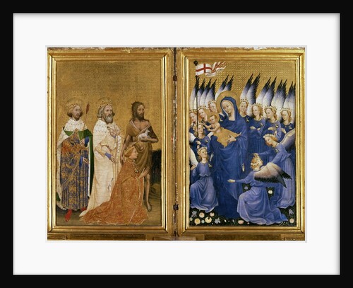 Richard II presented to the Virgin and Child by his Patron Saint John the Baptist and Saints Edward and Edmund, c.1395-99 by Master of the Wilton Diptych