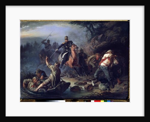 A skirmish with smugglers from Finland, 1853 by Vasily Grigorievich Khudyakov