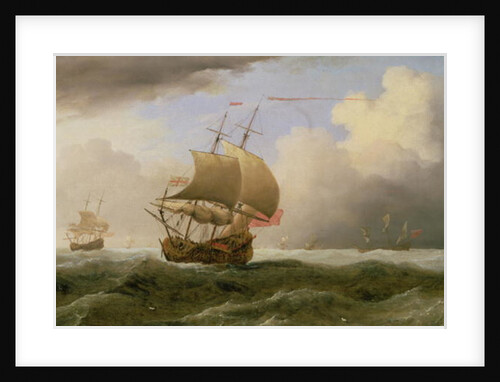 An English Ship Close-hauled in a Strong Breeze by Willem van de the Younger Velde