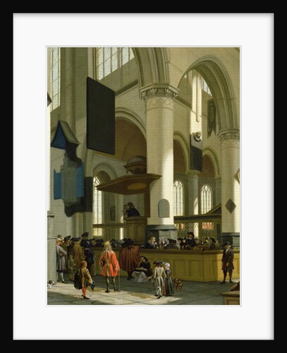 Interior of the Oude Kerk, Delft, with a preacher by A. & Streeck H. van Storck