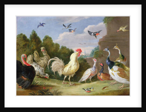 Wooded Landscape with a Cock, Turkey, Hens and other Birds, 17th century by Jan van the Elder Kessel