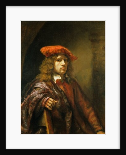 Portrait of a young man in a red cap by Samuel van Hoogstraten