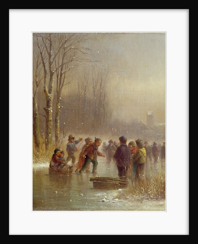 Children Skating, 19th century by Anton Doll