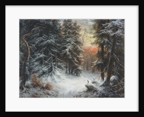 Snow Scene in the Black Forest, 19th century by Carl Friedrich Wilhelm Trautschold