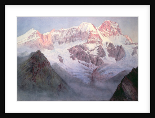Monte Rosa at Sunrise from above Alagna by Alfred Gibson William