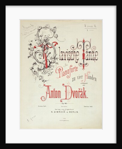 Dvorak's Slavonic Dances, pub. by Simrock by Anonymous