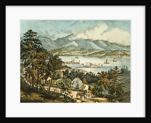 The Catskill Mountains from the Eastern shore of the Hudson by N. and Ives J.M. (1824-95) Currier