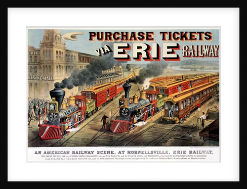 The American Railway Scene at Hornellsville, Erie Railway by N. and Ives J.M. Currier