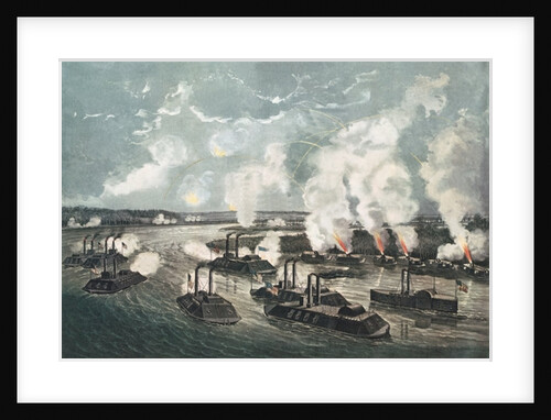 Bombardment and Capture of Island No.10 on the Mississippi River, 7th April 1862 by N. and Ives J.M. Currier