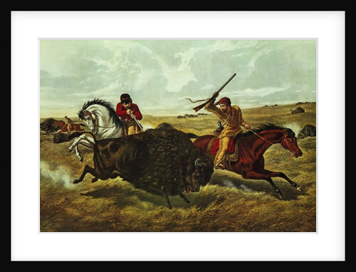 Life on the Prairie - the Buffalo Hunt, 1862 by N. and Ives J.M. Currier