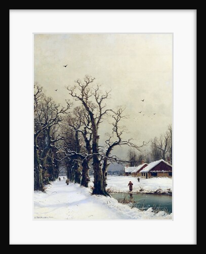 Winter scene, 19th century by Nils Hans Christiansen