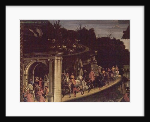 Adoration of the Shepherds, detail showing the procession of the Magi, 1485 by Domenico Ghirlandaio