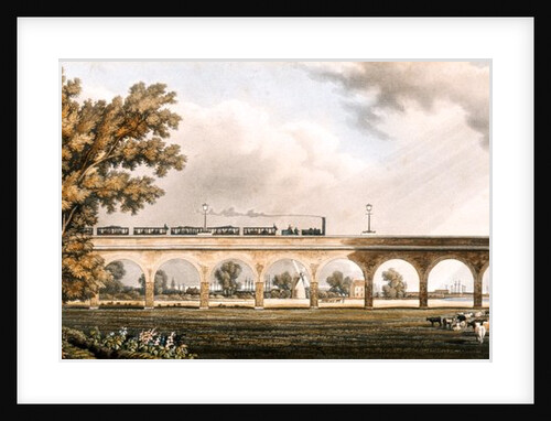 London to Greenwich Railroad showing the viaduct, engineered by George Landman by English School