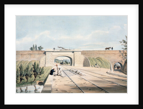 North Midland line under the Cromford Canal at Bull Bridge, published by Day & Haghe by English School