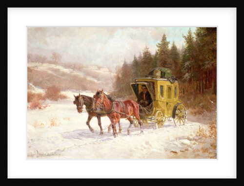 The Post Coach in the Snow by Fritz van der Venne
