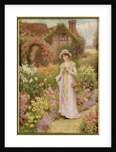 Girl by a Herbaceous Border by William Affleck