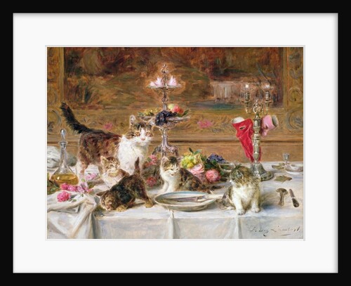 Kittens at a banquet, 19th century by Louis Eugene Lambert
