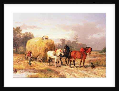 Carting hay, 19th century by Alexis de Leeuw