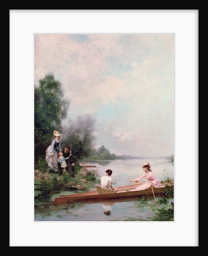 Boating on the River, 19th century by Jules Frederic Ballavoine