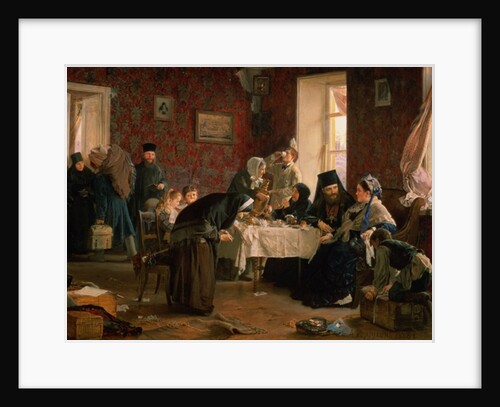 In the Monastery Guesthouse by Aleksei Ivanovich Korzukhin