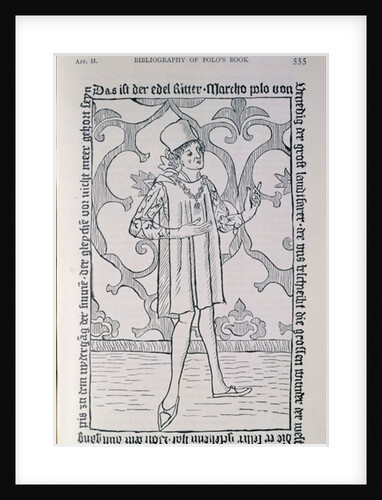 Facsimile of the frontispiece from the first German edition of Marco Polo's Book, Nuremberg by German School