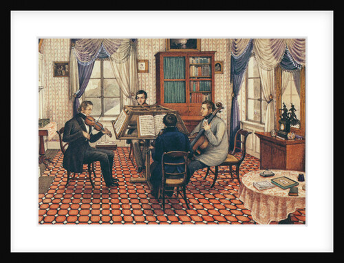 Anthony and Three Friends Playing a String Quartet by Mary Ellen Best