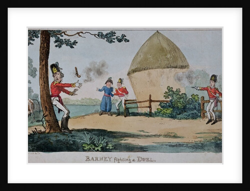 Barney fighting a duel by George Cruikshank