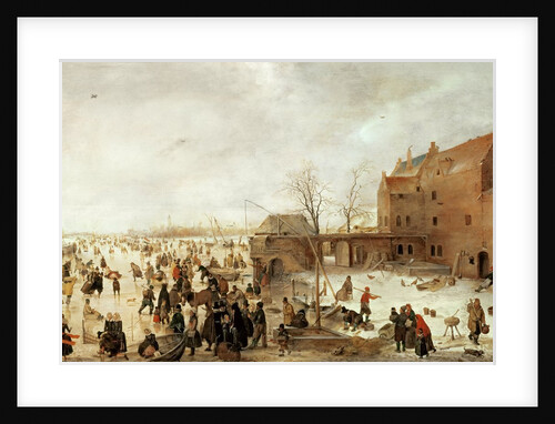 A Scene on the Ice near a Town, c.1615 by Hendrik Avercamp