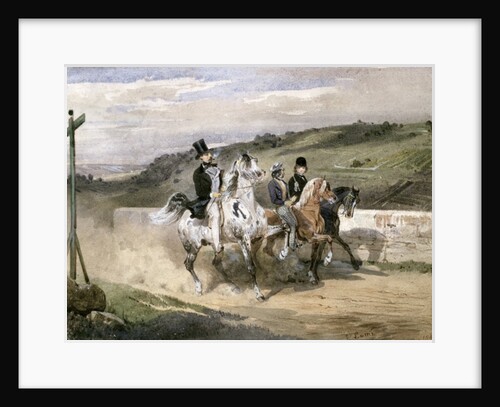 Horace Vernet and his Children Riding in the Country by Eugene-Louis Lami
