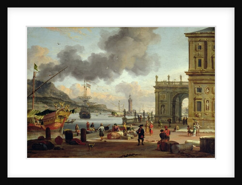 A Mediterranean Harbour Scene by Abraham Storck