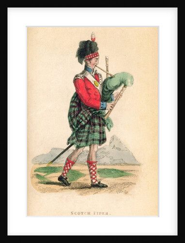 The Scotch Piper from Ackermann's 'World in Miniature' by Frederic Shoberl