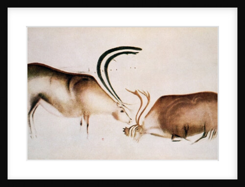 Male and female deer, Magdalenian school, c.13000 BC by Paleolithic Paleolithic