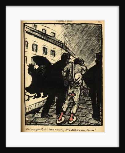 Two policemen take away a tramp dressed in rags by Felix Edouard Vallotton