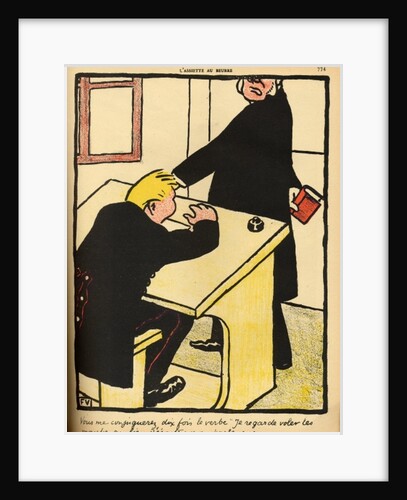 A teacher reprimands his pupil by Felix Edouard Vallotton