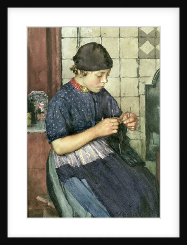 Girl Knitting by Walter Langley