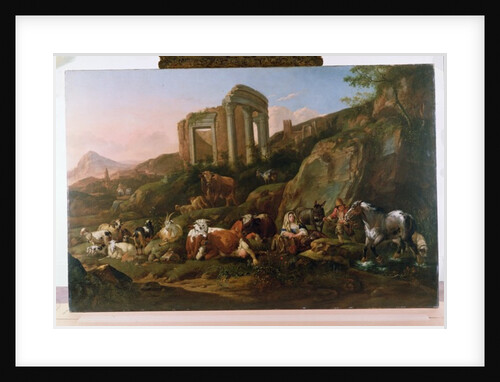 Classical Landscape with Animals by Johann Heinrich Roos