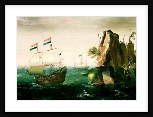 A Dutch Merchant Ship off a Rocky Coast by Cornelis Verbeeck