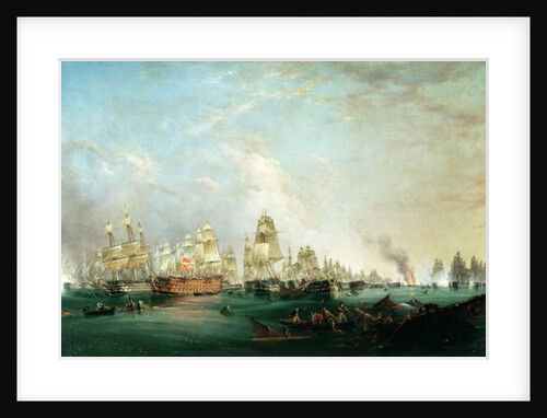 Surrender of the 'Santissima Trinidad to Neptune, The Battle of Trafalgar, 3pm, 21st October 1805 by Lieutenant Robert Strickland Thomas