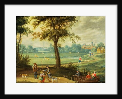 A Village Landscape by a River by Isaak van Oosten