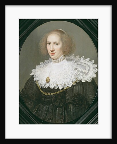 Portrait of a Lady with a Lace Collar and Pearls by Michiel Jansz. van Miereveld