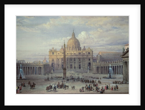 Exterior of St. Peter's, Rome by Louis Haghe