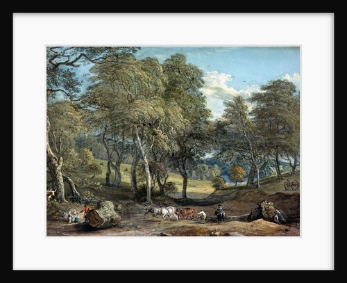 Windsor Forest with Oxen Drawing Timber, 1798 by Paul Sandby