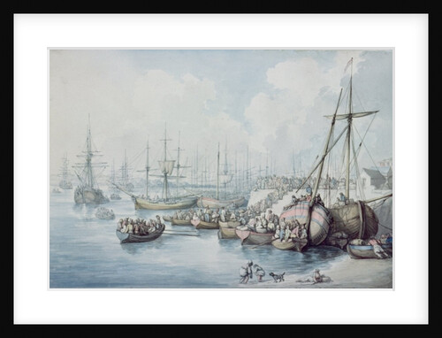 The Disembarkation of the Royalists of Toulon at Southampton in 1794 by Thomas Rowlandson