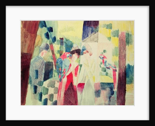 Two Women and a Man with Parrots, 20th century by August Macke