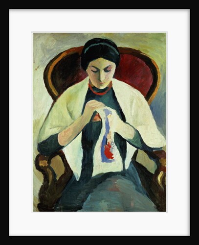 Woman Sewing by August Macke
